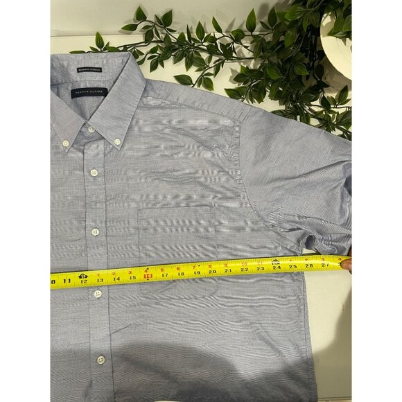 Tommy Hilfiger Mens XL Blue Regular Fit Stretch Button-Down Shirt 17-17.5 34/35 - Picture 9 of 12